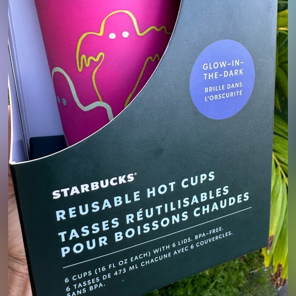 573. Starbucks 2023 Reusable Plastic Hot Cups w/ Lids Glow in the Dark Halloween - Picture 8 of 8
